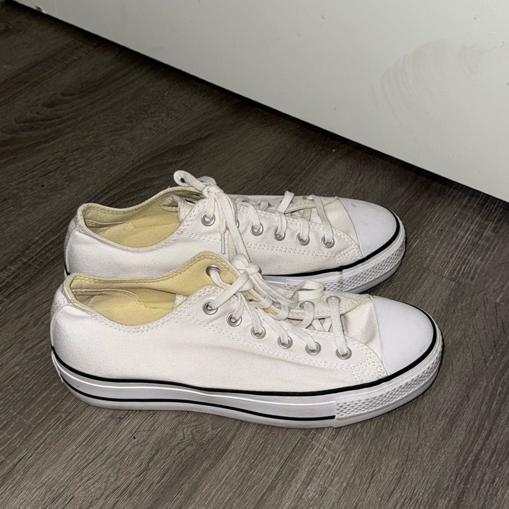 White Platform Converse Low-Top Sneakers